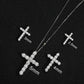 BIJOX STORY 3mm Moissanite Cross Pendant Necklace Original Sterling SILVER Chain Plated 18k White GOLD Rose GOLD Fine Necklace for Women Great For Gift via Family Jewelry and Clovers