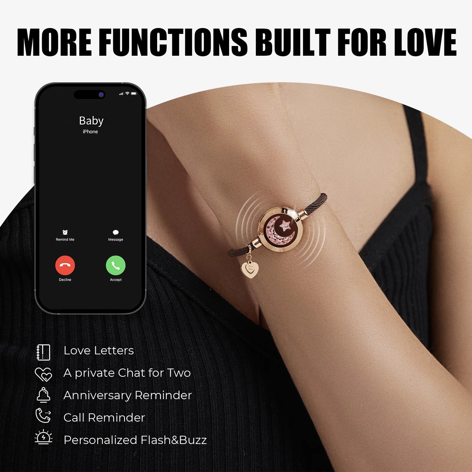 Totwoo Touch Single Bracelet - Long Distance Touch Bracelet Light up and Vibration Relationship Love Baracelet SMART BRACELET JEWELRY