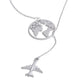 Yhpup New Arrivals Unique Creative Map Plane Pendant Necklace Gift Distinctive Stainless Steel Waterproof Jewellery Accessories Jewelry and Clovers