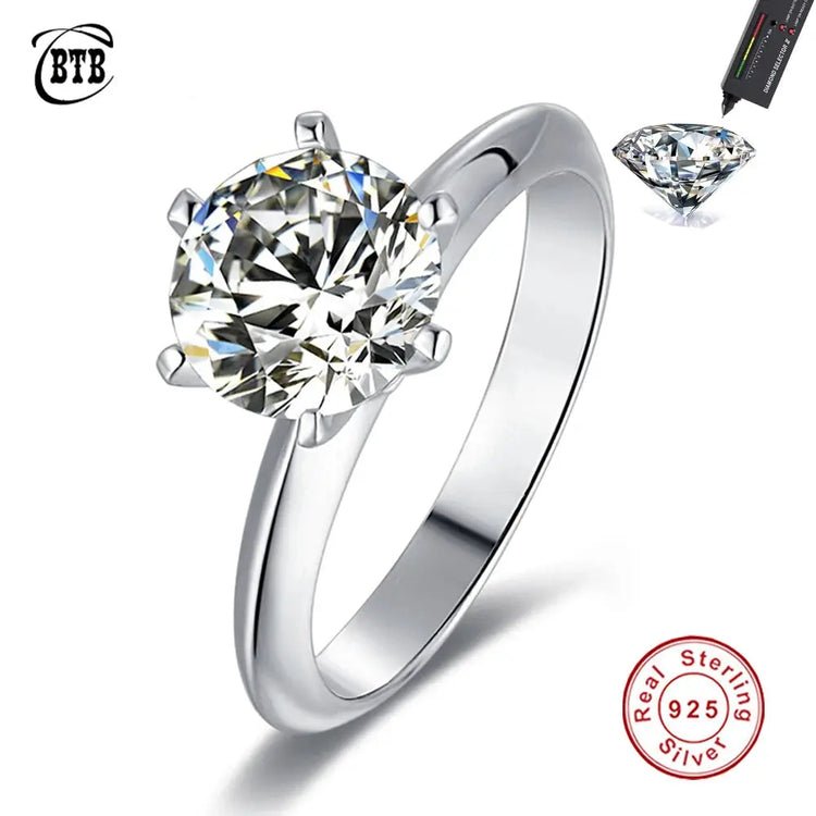 Hot New Luxury 925 Sterling Silver 1-3 Ct Real Moissanite Rings Wholesale Jewelry and Clovers