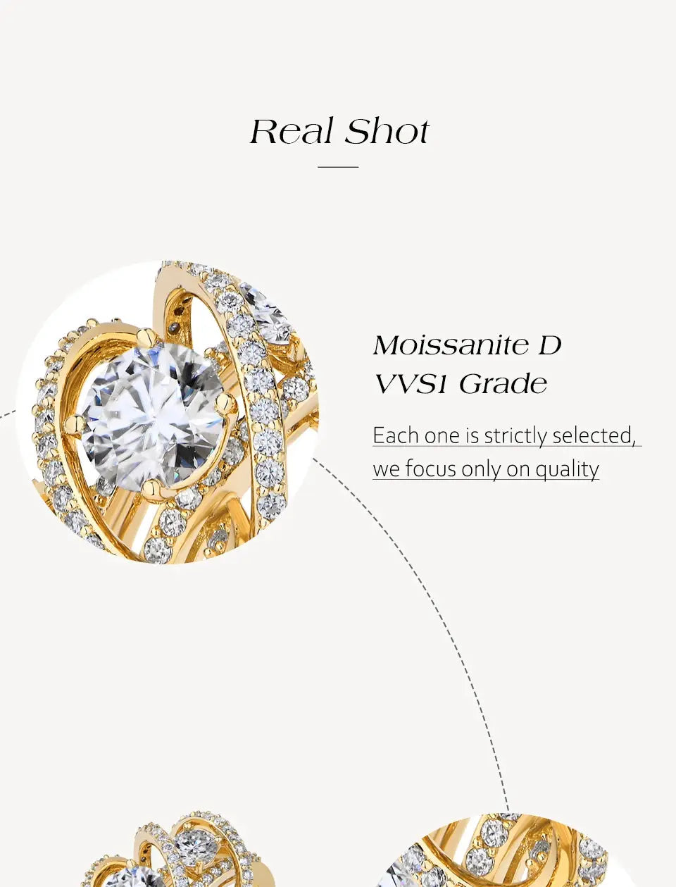 BRAND: ATTA GEMS Three-Stone Cluster Moissanite Ring for Women - 1CT Round Cut 100% 925 Sterling Silver Twist Engagement Fine Jewelry Jewelry and Clovers