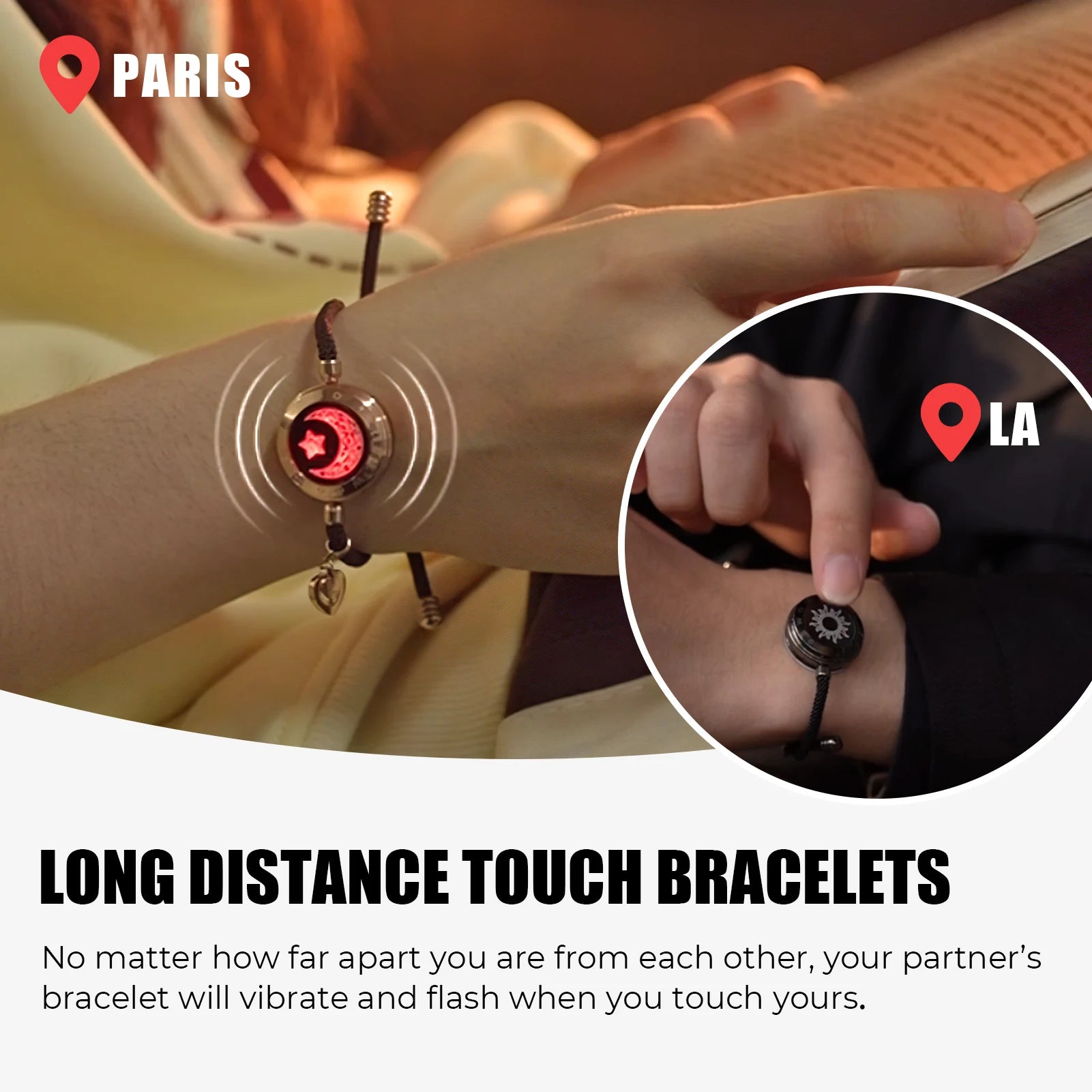 Totwoo Touch Single Bracelet - Long Distance Touch Bracelet Light up and Vibration Relationship Love Baracelet SMART BRACELET JEWELRY