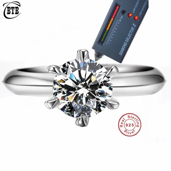 Hot New Luxury 925 Sterling Silver 1-3 Ct Real Moissanite Rings Wholesale Jewelry and Clovers