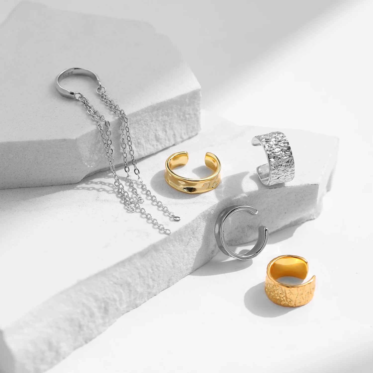 MODIAN 1PC Ear Cuff 925 Sterling SILVER Luxury Punk Geometric Clip Earrings Stackable Trendy Party Jewelry For Women: Girls Gift