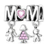Charms Beads 925 Sterling Silver Pink Love Bow Rubik&