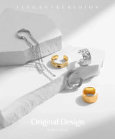 MODIAN 1PC Ear Cuff 925 Sterling SILVER Luxury Punk Geometric Clip Earrings Stackable Trendy Party Jewelry For Women: Girls Gift Jewelry and Clovers