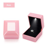 1PC LED Light Ring Box Engagement Proposal Wedding Luxury Gift Box Red Wine Ring Case for Valentine&