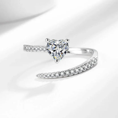 925 Sterling Silver Light Luxury Fashion Versatile Love Zircon Ring Birthday Party Anniversary Gift Jewelry and Clovers