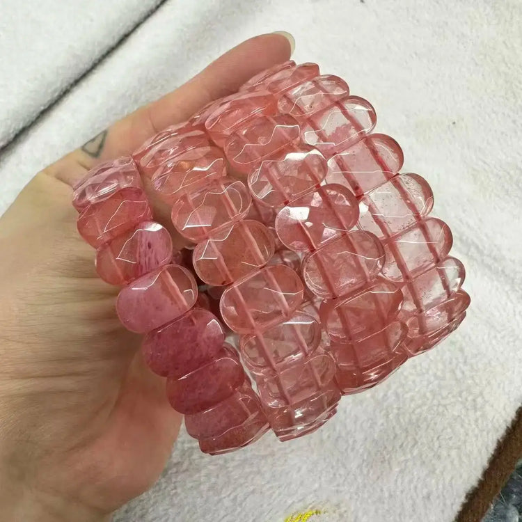 Natural Stone 8*14mm  Faceted Bracelets Lapis Labradorite Crystal  Red Jasper Agate Howlite Rhodonite Unakite For Wholesale Jewelry and Clovers