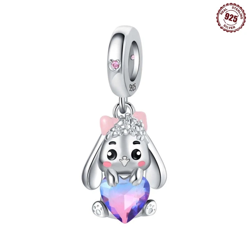 MISEFF New Original Bracelet 925 Sterling Silver Lovely Angel Girl Charms Beads For Jewelry Gifts