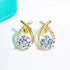 AnuJewel 4cttw D Color Moissanite Diamond 18K Gold Plated 925 Sterling Silver Stud Earrings For Woman Jewelry and Clovers