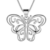 New 925 Sterling Silver Necklace Pendant Butterfly for Women Wedding Jewelry Fine Accessories High Quality Fashion Gifts Party Jewelry and Clovers