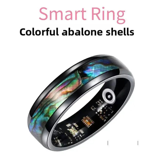 Colorful Abalone Shell Smart Ring Fitness Tracker Heart Rate Blood Oxygen Sleep Health Monitor Intelligent Jewelry Accessories Jewelry and Clovers