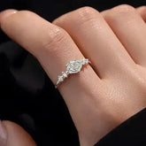 Real 925 Sterling Silver Zircon Camellia Rose Plant Adjustable Rings for Women Romantic Fine Jewelry Minimalist Accessories Jewelry and Clovers