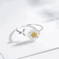 New Fashion Silver Color Green Flower Leaf Rose Daisy Enamel Open Finger Rings For Women Girl Jewelry Gift Dropship Wholesale Jewelry and Clovers