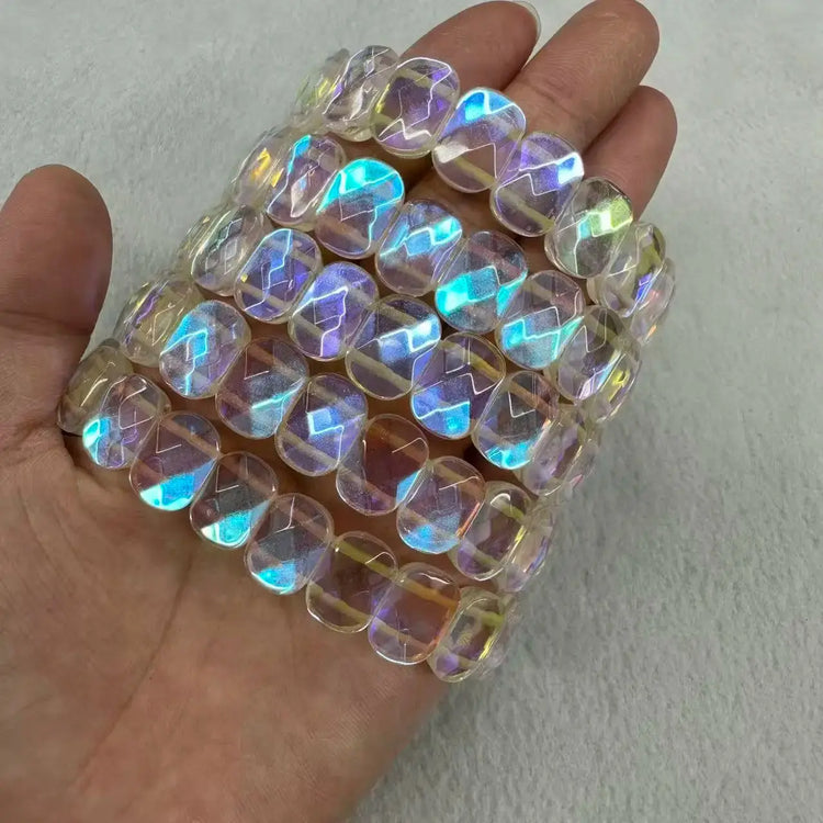Natural Stone 8*14mm  Faceted Bracelets Lapis Labradorite Crystal  Red Jasper Agate Howlite Rhodonite Unakite For Wholesale Jewelry and Clovers
