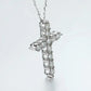 BIJOX STORY 3mm Moissanite Cross Pendant Necklace Original Sterling SILVER Chain Plated 18k White GOLD Rose GOLD Fine Necklace for Women Great For Gift via Family Jewelry and Clovers