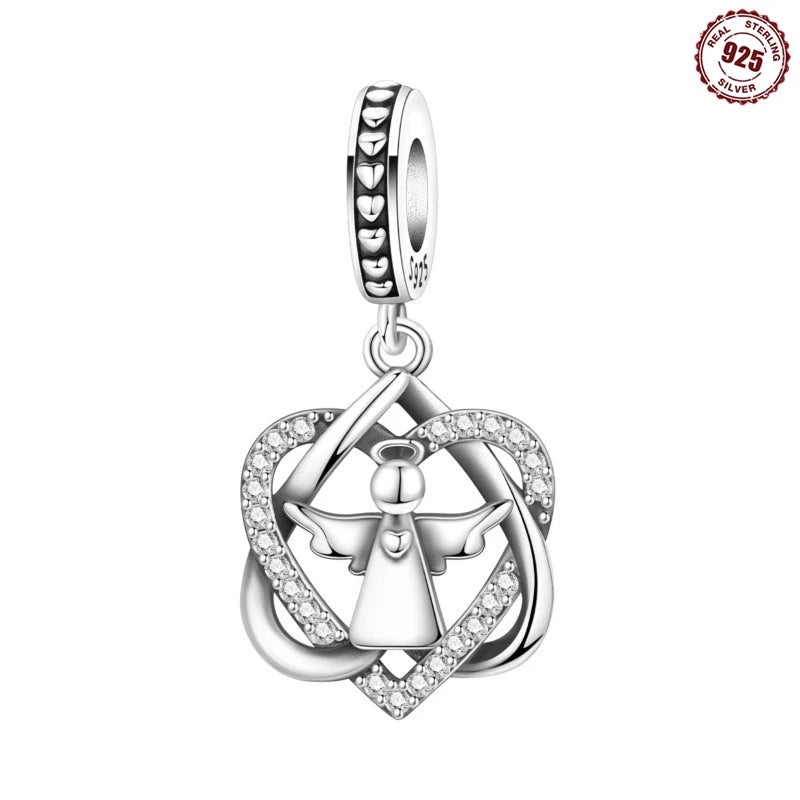 MISEFF New Original Bracelet 925 Sterling Silver Lovely Angel Girl Charms Beads For Jewelry Gifts