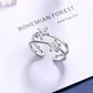 New Fashion Silver Color Green Flower Leaf Rose Daisy Enamel Open Finger Rings For Women Girl Jewelry Gift Dropship Wholesale Jewelry and Clovers
