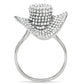 Rhodium 925 Sterling Silver Ring with AAA Grade CZ  in Clear