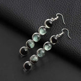Gemstone Moon Fashion Glass Ball Star Long Earrings Ashley and Clovers