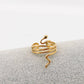 Snake 18K Gold Plated Stainless Steel Adjustable Ring - FGS