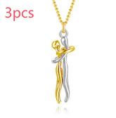 Love Hug Necklace Unisex Men Women Couple Jewelry Simple Temperament Clavicle Chain Valentines Day Lover Gifts Jewelry and Clovers