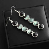 Gemstone Moon Fashion Glass Ball Star Long Earrings Ashley and Clovers