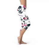 Womens Day Of The Dead Capri Leggings Jewelry and Clovers