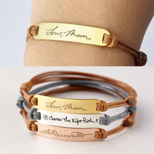 Personalized Handwriting Bracelet Handwritten Signature Jewelry Jewelry and Clovers