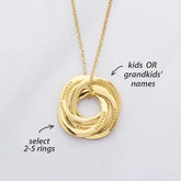 Children Name Necklace, Personalized Grandma Gift, Family Necklace Jewelry and Clovers