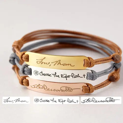 Personalized Handwriting Bracelet Handwritten Signature Jewelry Jewelry and Clovers