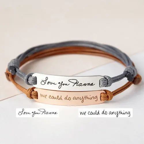 Personalized Handwriting Bracelet Handwritten Signature Jewelry Jewelry and Clovers