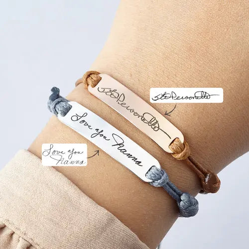 Personalized Handwriting Bracelet Handwritten Signature Jewelry Jewelry and Clovers