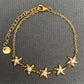 Zircon Inlaid Starfish 18K Gold Plated S.Steel Bracelet -FGS: Steel color