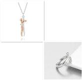 Love Hug Necklace Unisex Men Women Couple Jewelry Simple Temperament Clavicle Chain Valentines Day Lover Gifts Jewelry and Clovers