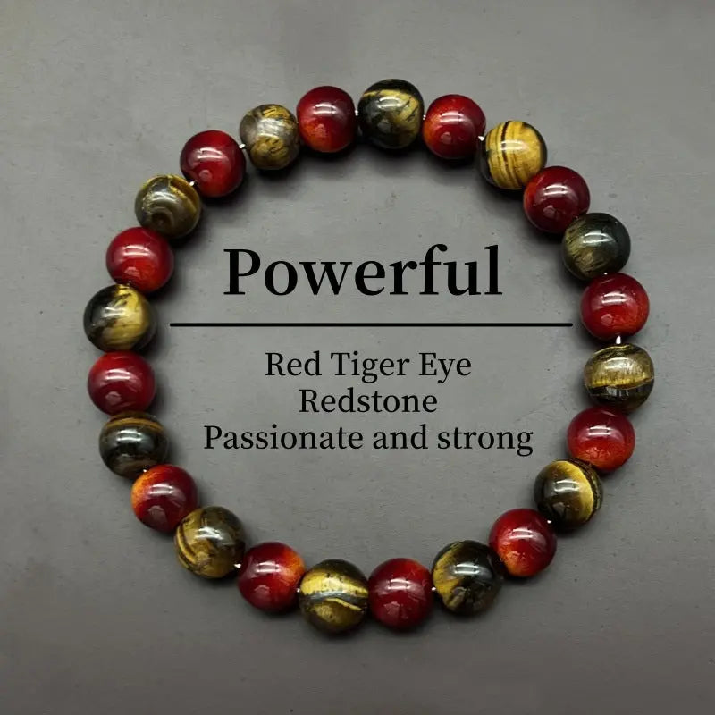 Multi-element Cuprite Red Tigers Eye Black Tourmaline Bracelet Ashley and Clovers