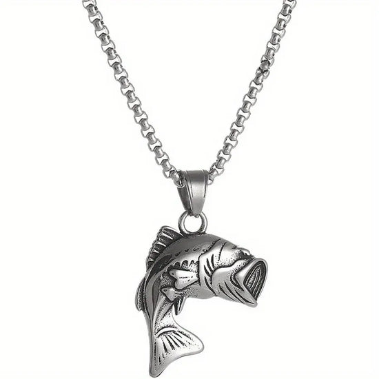 Retro Bigmouth Bass Pendant Necklace - Jewelry and Clovers